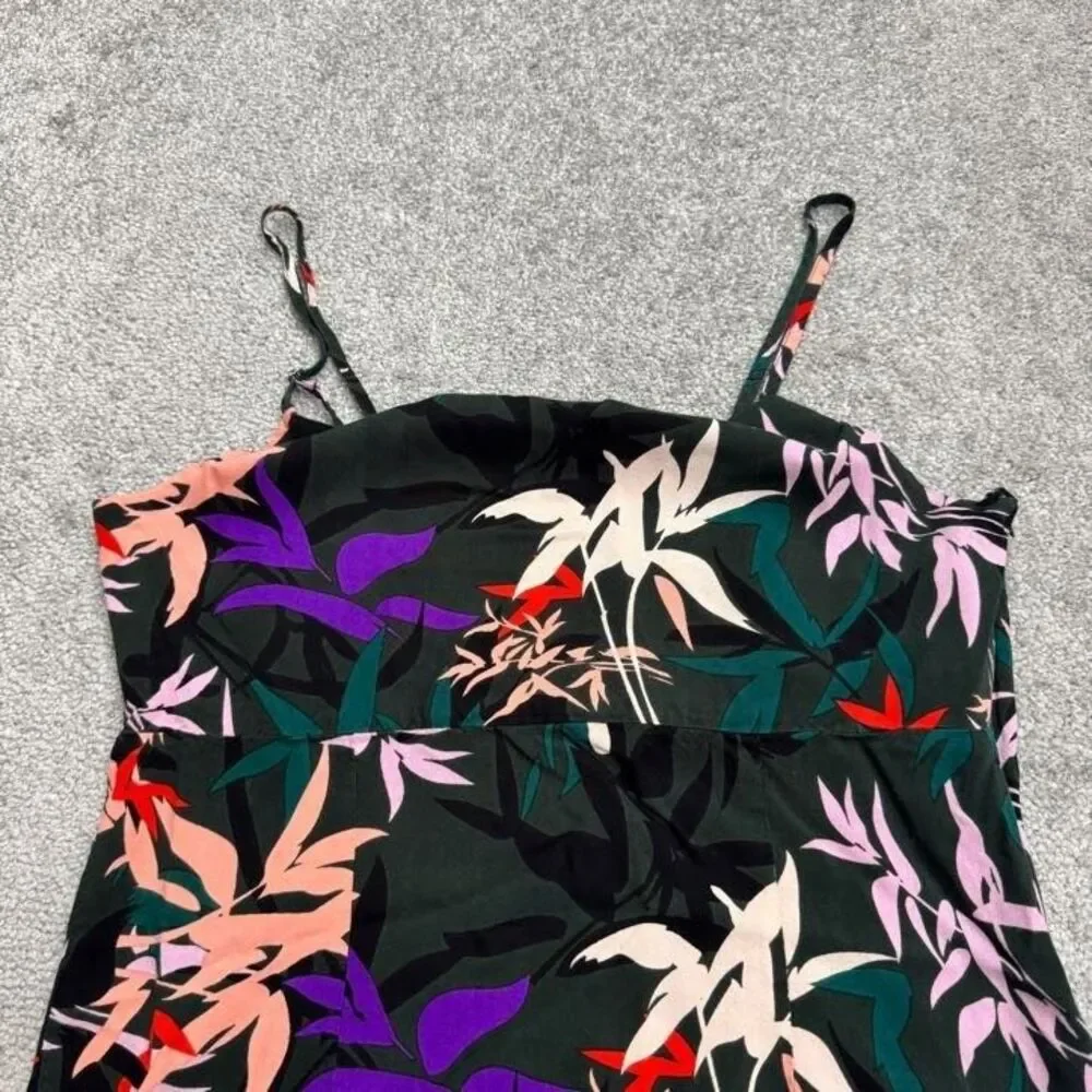 Obey Worldwide Botanical Leaf Print Mini Dress Womens Medium Multi Floral Boho